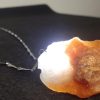 Crystal Stone Shape White Brown Pendant – Rave Party Wear / Beach Party Fancy Jewellery for Men and Women gifting