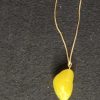 Crystal Stone Shape with Seaglass texture –  Mystical Small Yellow Pendant with Yelllow light – Rave Party / Beach Party Fancy Jewellery for Women gifting