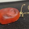 Magic Portal – Crystal Stone Shaped Orange Seaglass texture Mystical pendant – for your Rave Party / Beach Party , FancyJewellery for Men and Women gifting