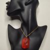 Magic Portal – Crystal Stone Shaped Orange Seaglass texture Mystical pendant – for your Rave Party / Beach Party , FancyJewellery for Men and Women gifting