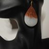 Teardrop Shape White and Brown Earrings with Red light – Glow in the dark fancy jewellery for Rave Party / Beach Party / Women gifting