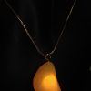 Crystal Stone Shape with Seaglass texture –  Mystical Small Yellow Pendant with Yelllow light – Rave Party / Beach Party Fancy Jewellery for Women gifting