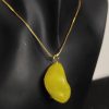 Crystal Stone Shape with Seaglass texture –  Mystical Small Yellow Pendant with Yelllow light – Rave Party / Beach Party Fancy Jewellery for Women gifting