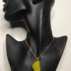 Crystal Stone Shape with Seaglass texture –  Mystical Small Yellow Pendant with Yelllow light – Rave Party / Beach Party Fancy Jewellery for Women gifting