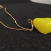 Crystal Stone Shape with Seaglass texture –  Mystical Small Yellow Pendant with Yelllow light – Rave Party / Beach Party Fancy Jewellery for Women gifting