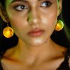 Yellow Transparent Glow in Dark LED Light Earrings – Rave Party / Beach Party Fancy Jewellery for Women gifting
