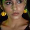 Yellow Transparent Glow in Dark LED Light Earrings – Rave Party / Beach Party Fancy Jewellery for Women gifting