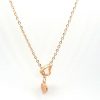 Double heart golden chain fancy necklace for women