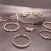 Gold Plated Stackable Boho Rings – 9 pieces set