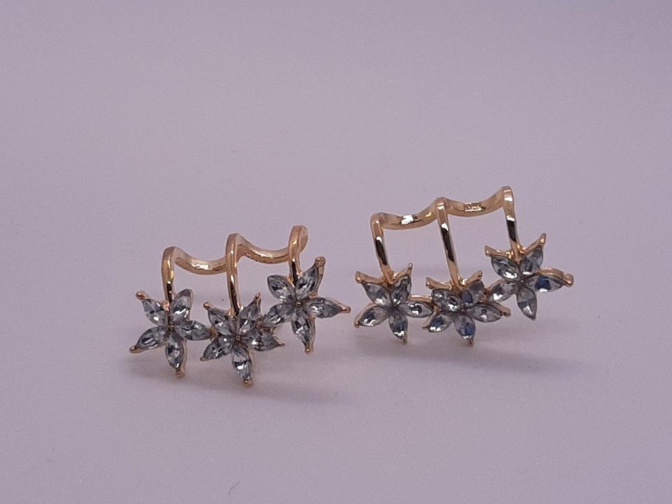 three flower earrings