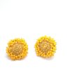 yellow and golden pearl tops earrings