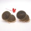 Oxidised Golden Pearldrop Designer Jhumka Earrrings