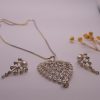 AD Leaf Crystal Designer Fairy Pendant with Earrings