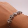 AD Adjustable Studded Cubic Zirconia Bracelet for Women