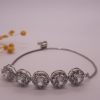 AD Adjustable Studded Cubic Zirconia Bracelet for Women