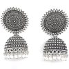 Oxidised Pearldrop Designer Jhumka Earrrings