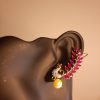 AD Crawler Pink Golden Earrings