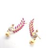 AD Crawler Pink Golden Earrings