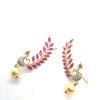 AD Crawler Pink Golden Earrings