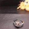 AD Small Square Crystal Adjustable Ring for Women