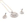 AD Circular Crystal Designer Pendant with Earrings