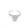 AD Small Round Crystal Adjustable Ring for Women