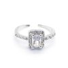 AD Small Square Crystal Adjustable Ring for Women