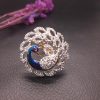 AD Peacock Golden Ring for Women