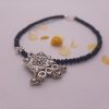 Oxidised Designer Traditional Anklet with Black Crystals