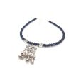 Oxidised Designer Traditional Anklet with Black Crystals