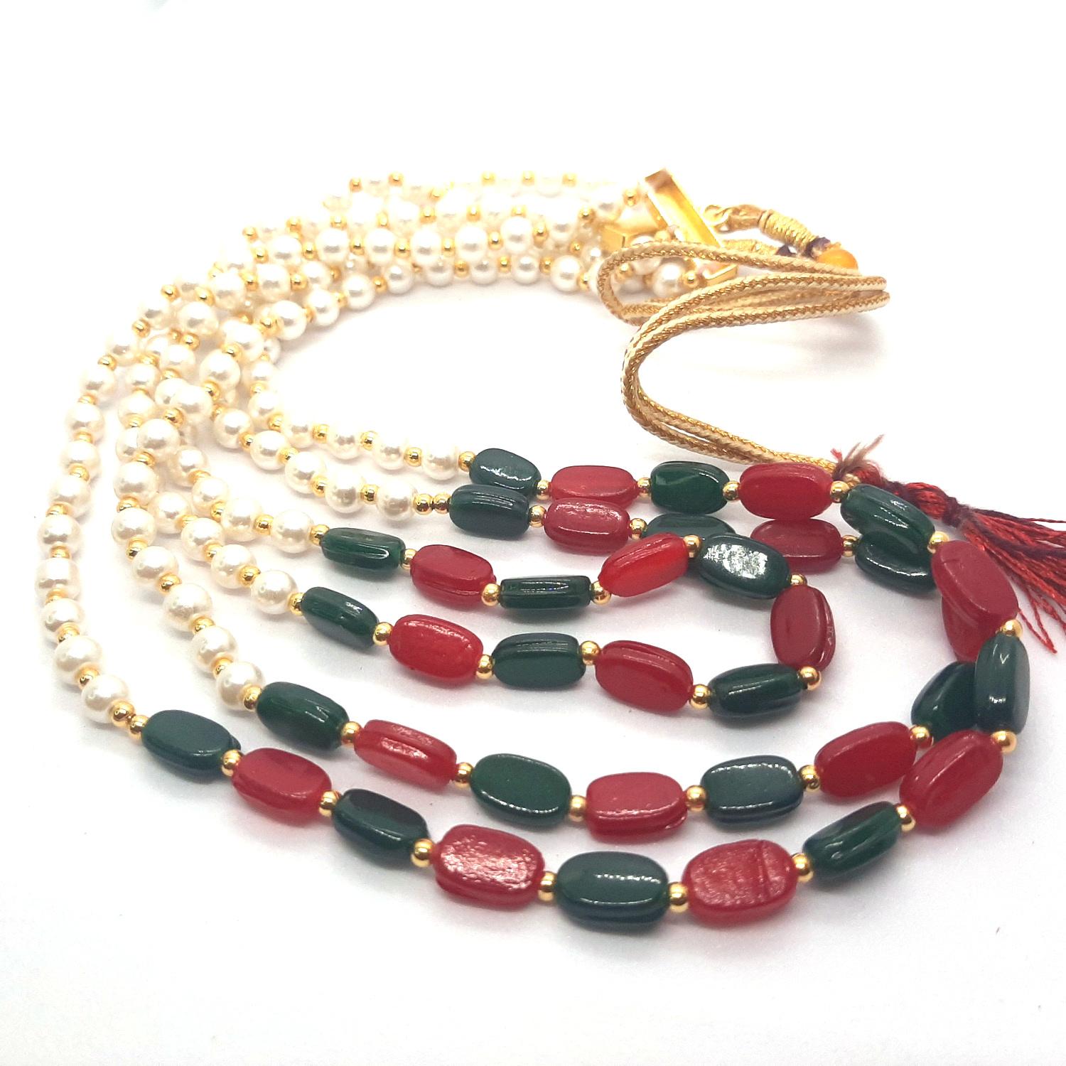 Ishhaara Triple Layered Necklace | Multi Color, Brass, Beads | Triple layer  necklace, Layered necklaces, Multi coloured necklaces