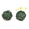 Green and golden pearl tops earrings