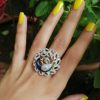 AD Peacock Golden Ring for Women