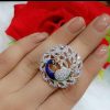 AD Peacock Golden Ring for Women