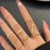 Gold Plated Stackable Boho Rings – 9 pieces set