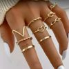 gold plated stackable geometric rings