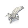 Oxidized Silver Tone Adjustable Horse Ring