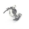 Oxidized Silver Tone Adjustable Love Birds Ring