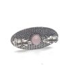 Oxidized Silver Tone Adjustable Elephant Ring with Studded Pink Monalisa