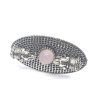 Oxidized Silver Tone Adjustable Elephant Ring with Studded Pink Monalisa