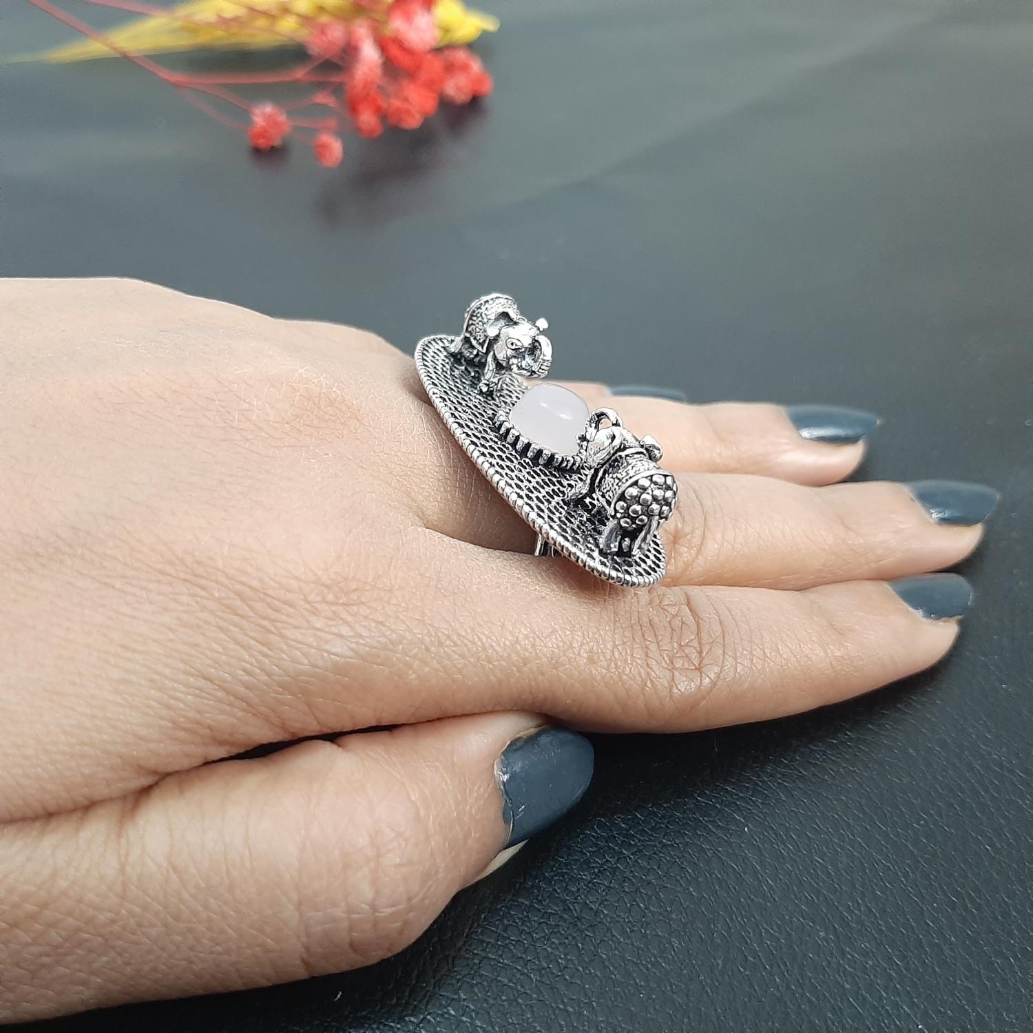 Amazon.com: OM Hindu Ring sterling silver 925 LORD GANESHA Biker elephant  Fortune Talisman Skull : Handmade Products