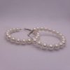 White Pearls Hoop Earrings for Women