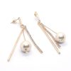 Golden Long Drop Earrings AD Zircon with Pearl