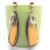 Yellow Western Drop Dangler Earrings With Faceted Crystal