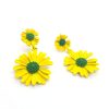 Yellow Floral Earrings Daisy Drop Dangler Polymer Clay Earrings