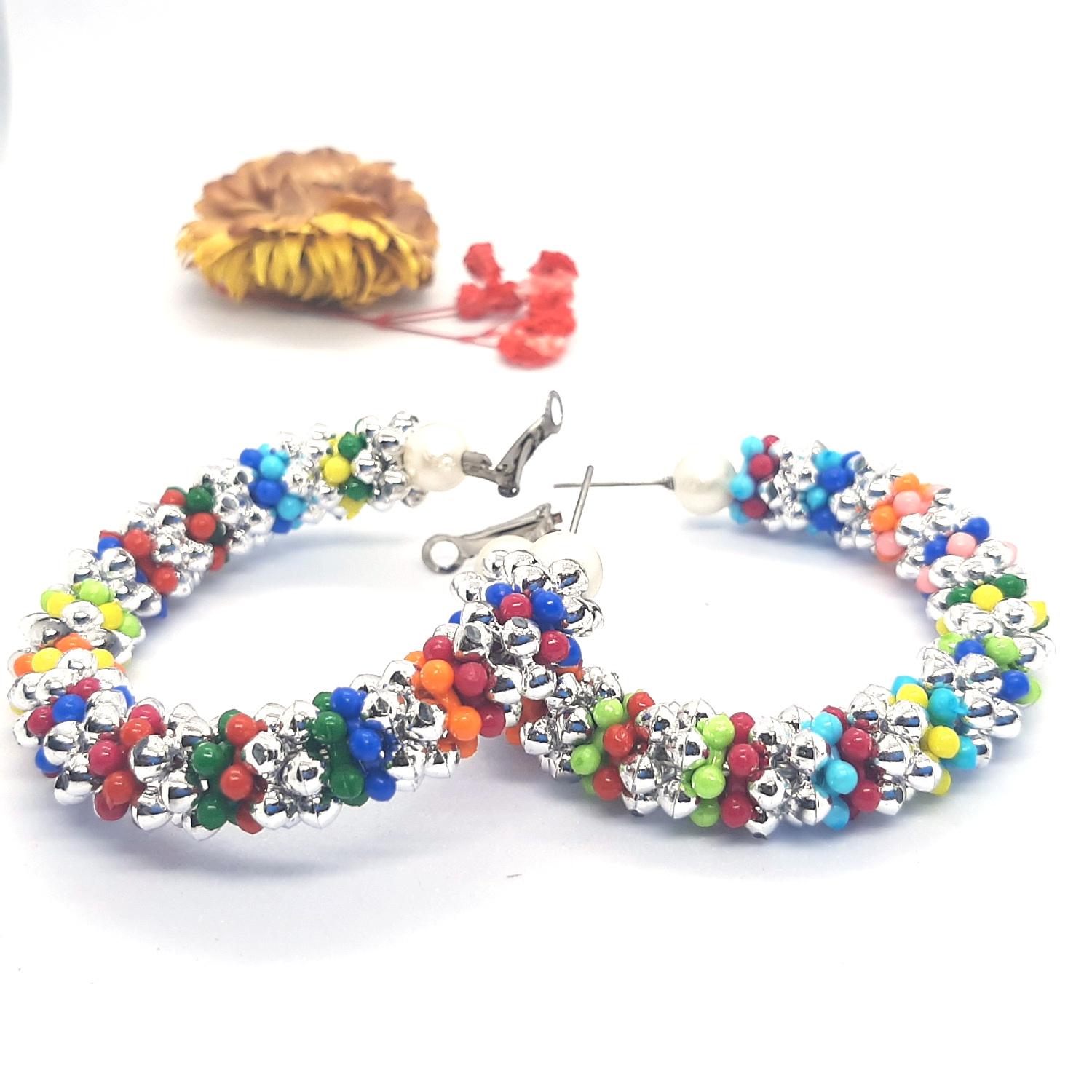 Beaded Hoop Earrings | Multiple Color Options – stampedbysis