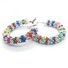 Multicolor Beaded Hoop Earrings