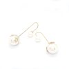 Front and Back Double Pearl Earrings – White and Golden