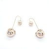 Front and Back Double Pearl Earrings – Golden