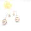 Front and Back Double Pearl Earrings – Golden